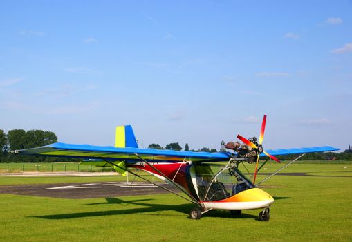 Small colorfull ultralight plane