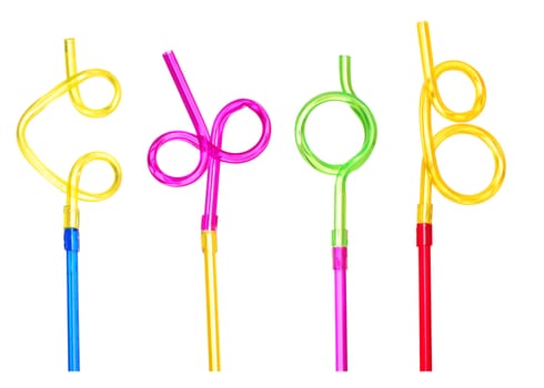 Funny straws, isolated against background