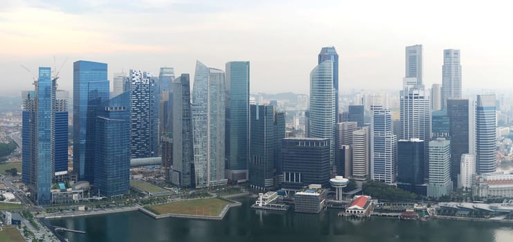 Panorama of Singapore from Marina Bay Sand Resort 