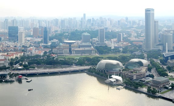 Panorama of Singapore from Marina Bay Sand Resort 