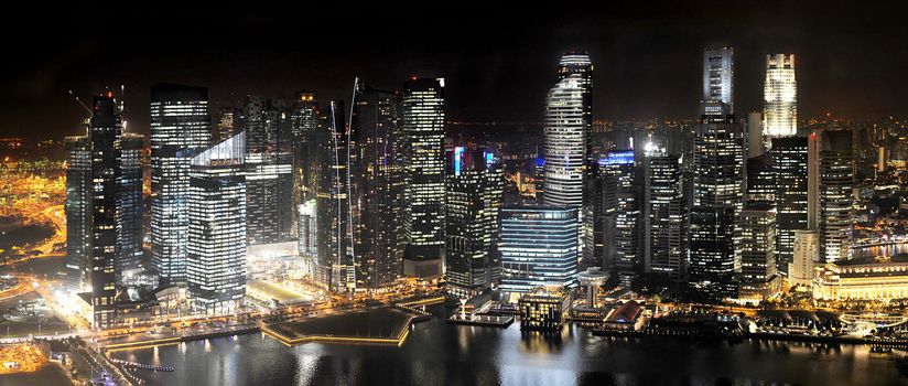 Singapore Skyline at Night from Marina Bay Sands resort