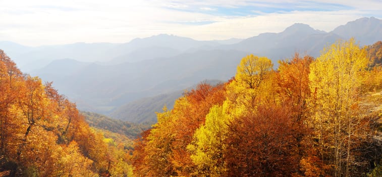 xxxl panorama of a Balkan Mountains in the fall