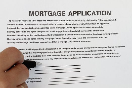 Mortgage application ready to sign - many uses for loan application.