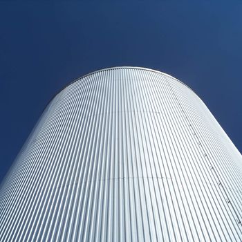 Storage Tank in front of blue sky