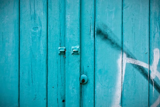 A bright blue door as a background image