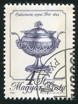 HUNGARY - CIRCA 1988: stamp printed by Hungary, shows sugar bowl, circa 1988