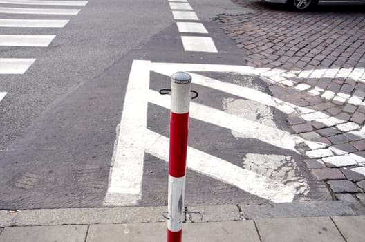 street passage with white lines on asphalt