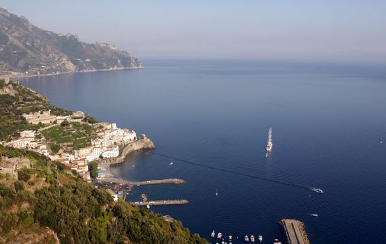 The town of Amalfi on the Amalfi coast in southern Italy.
