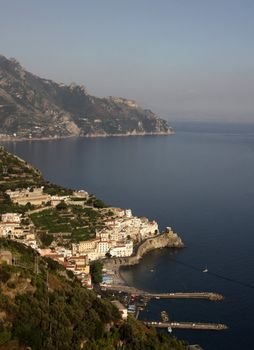 The town of Amalfi on the Amalfi coast in southern Italy.
