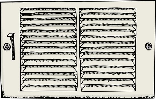 Air duct register cover for vent illustration over white