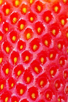 macro of a strawberry texture