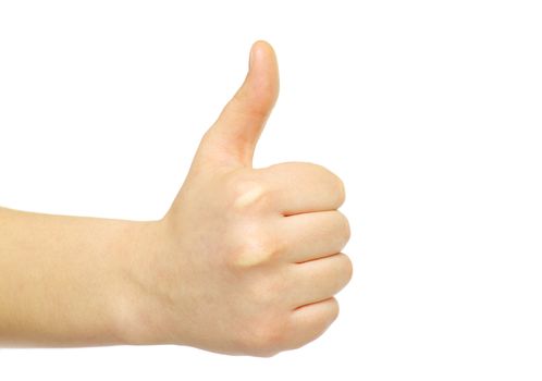 success hand sign isolated on white