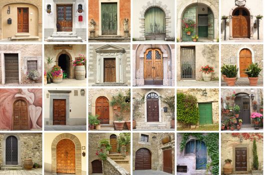 italian retro doors collage