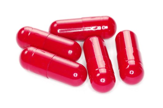 pills of antibiotic  isolated on white