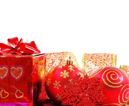 Christmas decoration over white background