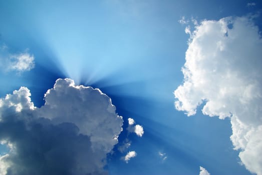 blue sky background with tiny clouds