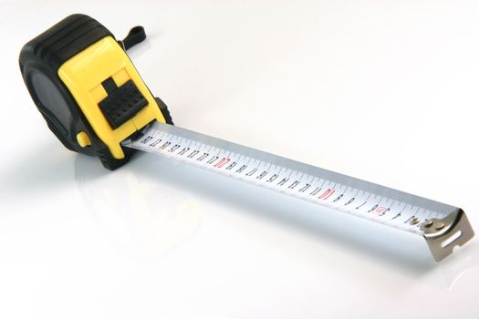 meter in cm black and yellow rubber wrapped perspective isolated on white background