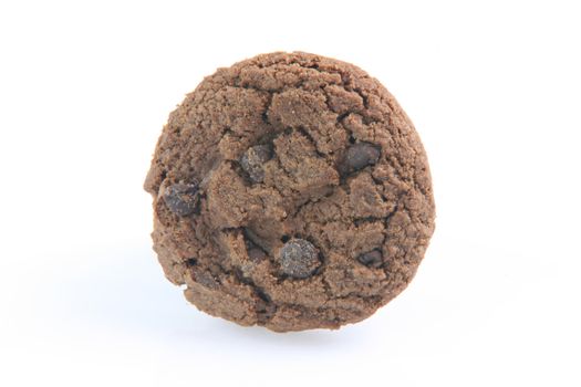 one chocolate biscuits cookies isolated on white background food bakery concepts front