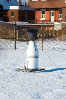 A rain gauge found in an urban park in Montreal