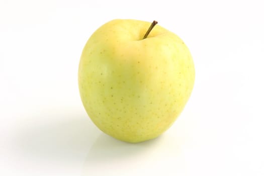 one yellow apple fruits agriculture and healthy eating concepts isolated on white background