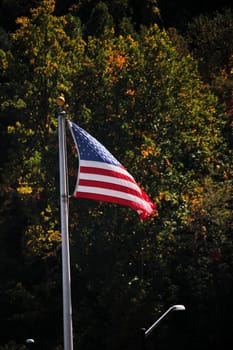 American flag in the breeze