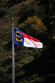 North Carolina flag in the breeze