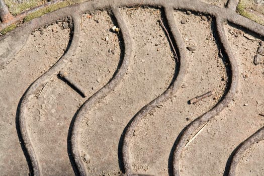Abstract background - wavy lines on a rusty metal surface