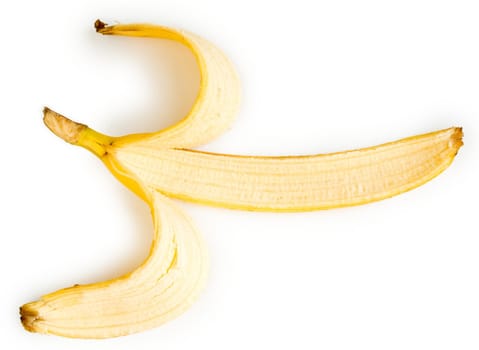 Banana peel on a white background
