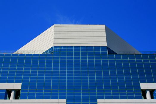 Close up of a modern building.
