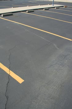 Parking spaces on a big parking lot.
