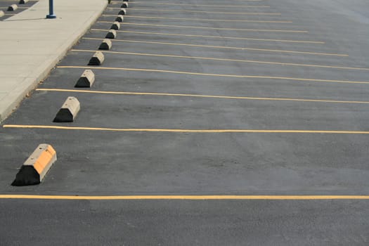 Parking spaces on a big parking lot.
