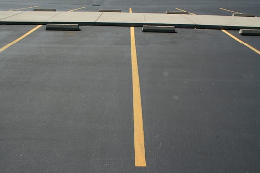 Parking spaces on a big parking lot.
