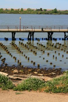 Big old pier on a sunny day.
