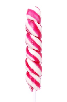 Colorful spiral lollipop isolated on white background