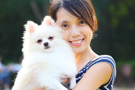 Young girl with dog