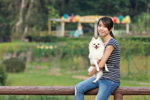 girl with dog