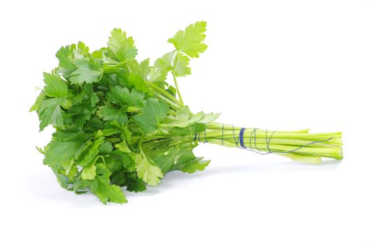 Bunch of fresh green parsley isolated on white background