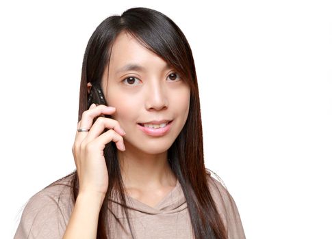 young asian girl in phone call