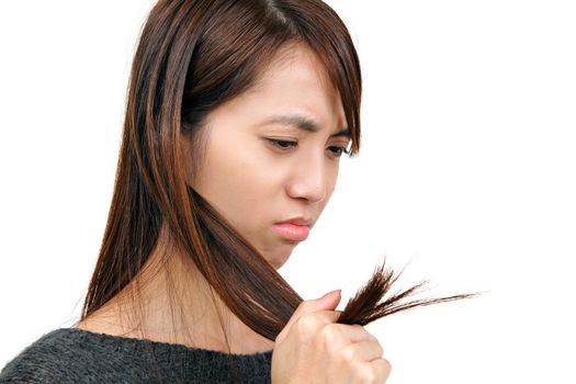 woman have hair problem