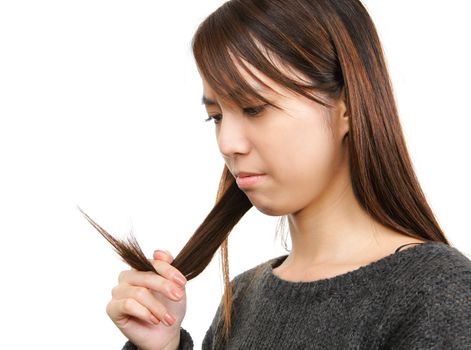 woman have hair problem