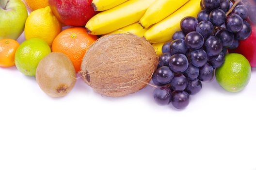 Composition with fruits isolated on white