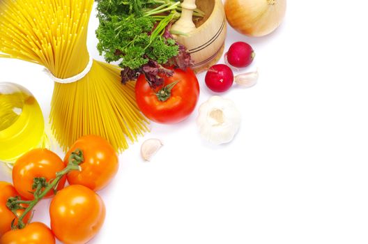 food ingredients isolated on white background
