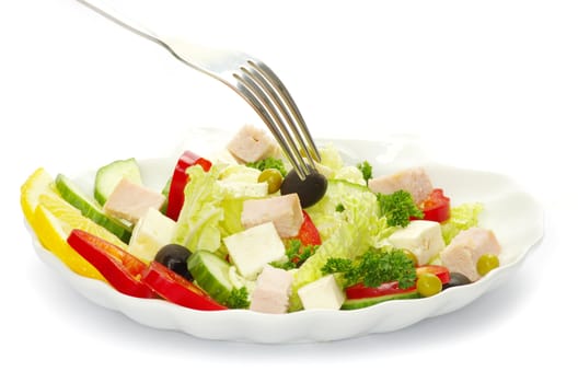 salad isolated on white background