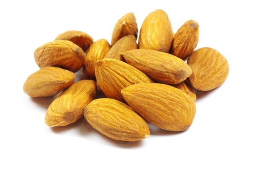 almonds isolated on a white