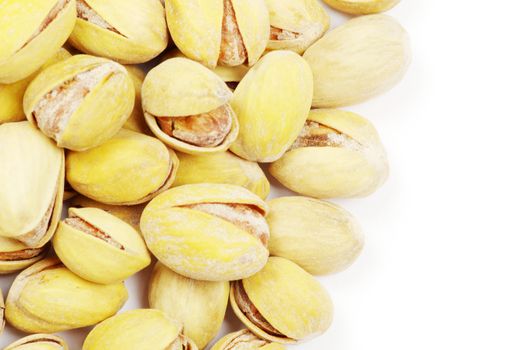 pistachios on a white background