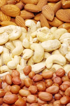 assorted nuts as a background