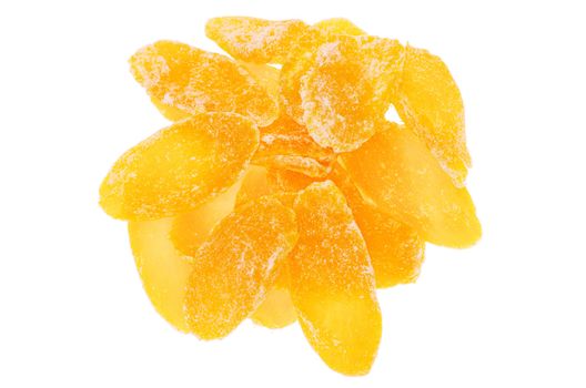 Dried fruit on white background