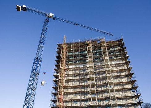 Construction site from low angle view