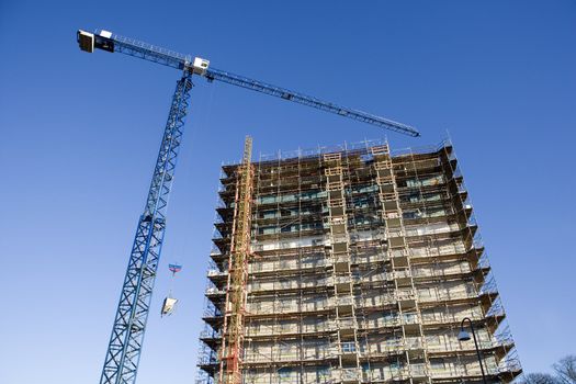 Construction site from low angle view