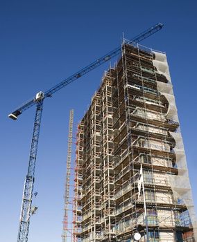 Construction site from low angle view